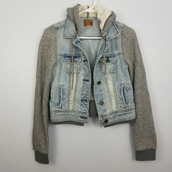 sweatshirt jean jacket american eagle